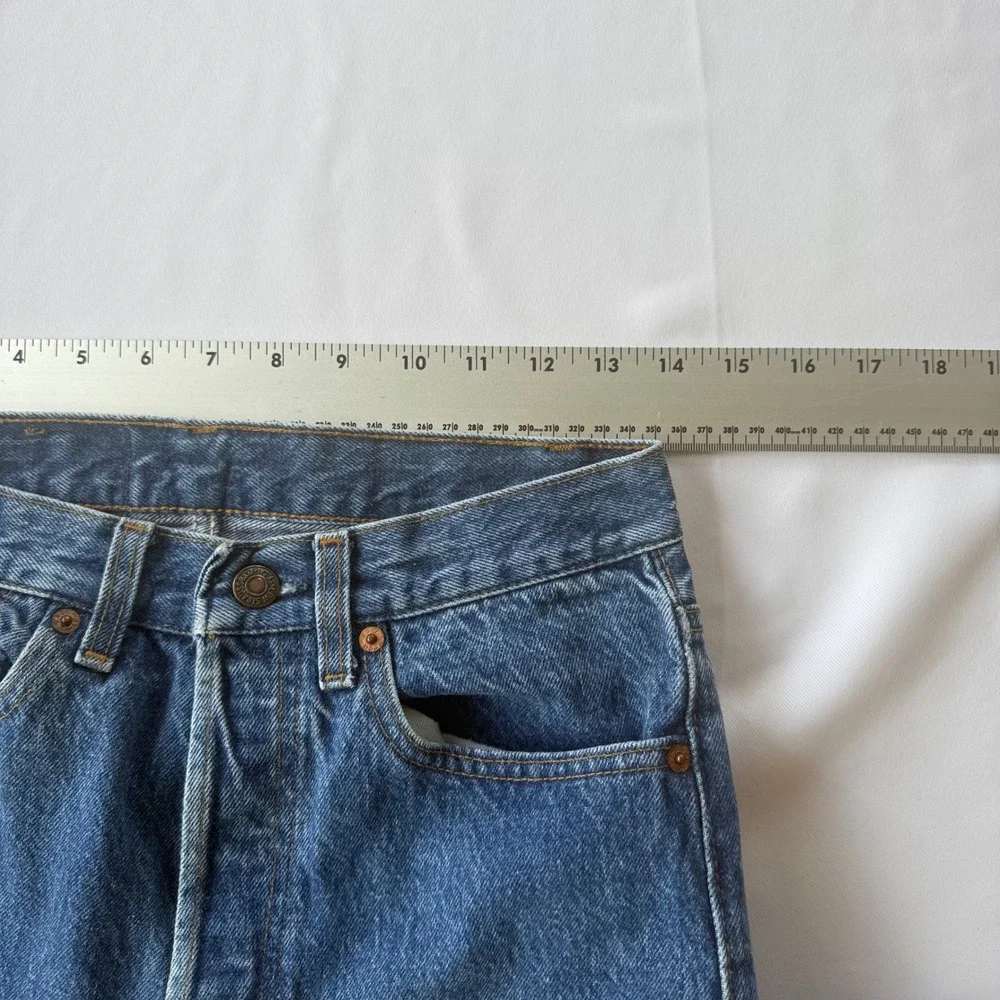 Levis 501 Vintage 87 Original Fit Button Fly Straight Leg Blue Denim Jeans 28x29